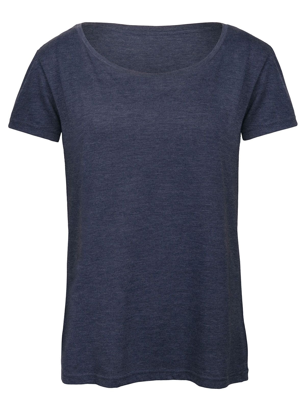 Camiseta feminina de tecido misto - HN611 - Heather Navy