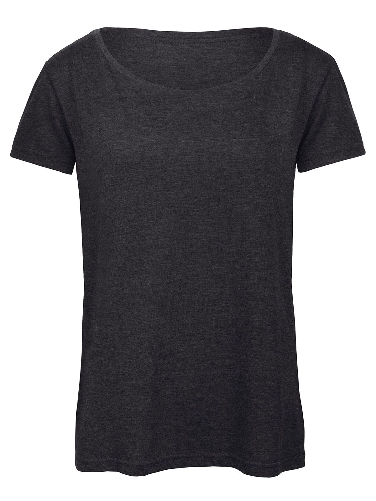 Camiseta feminina de tecido misto - HD614 - Cinza Escuro Heather