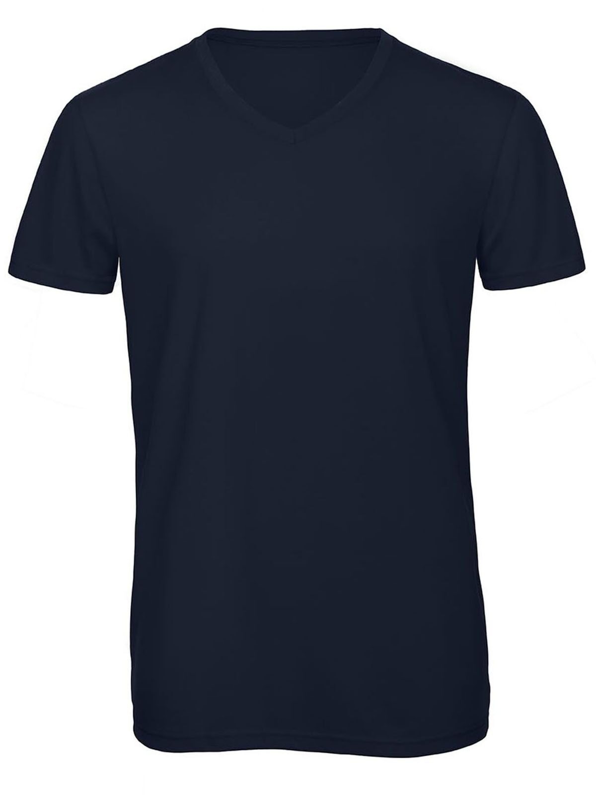 Camiseta masculina de tecido misto com decote em V - NA003 - Marinha