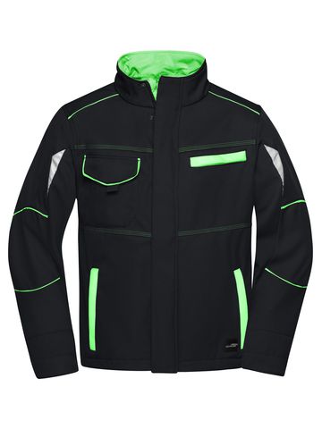 Jaqueta Softshell para Trabalho - Nível 2 - BLLIM - PRETO-LIMÃO-VERDE