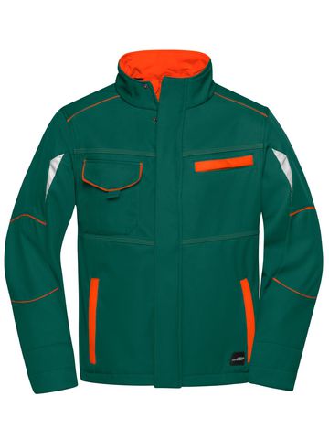Jaqueta Softshell para Trabalho - Nível 2 - DGROR - VERDE-ESCURO-LARANJA