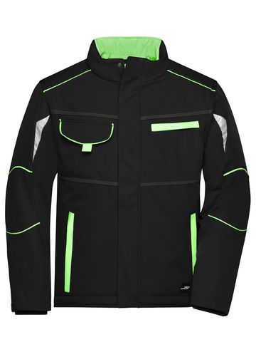 Jaqueta acolchoada Workwear Softshell - Nível 2 - BLLIM - PRETO-LIMÃO-VERDE