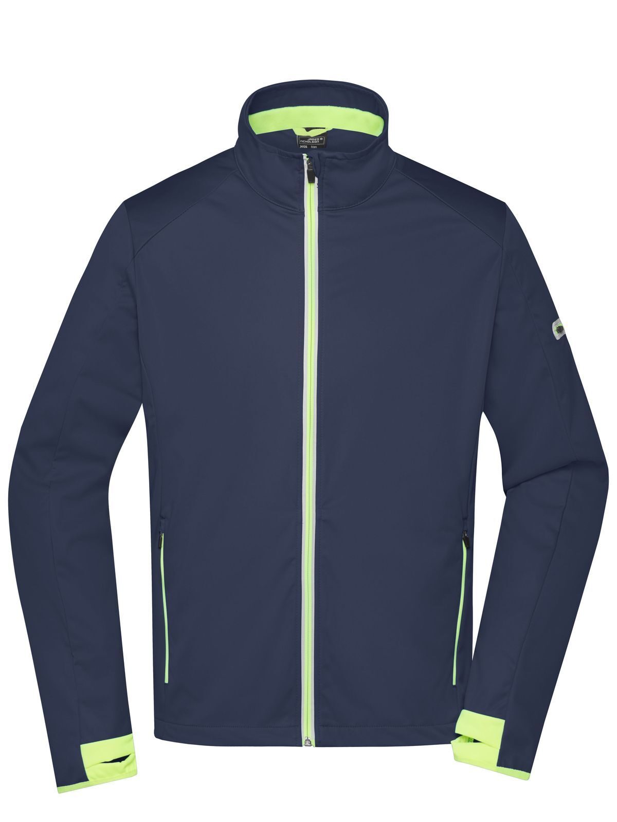 Jaqueta Softshell Esportiva Masculina - NYBYE - Azul Marinho - Amarelo Brilhante