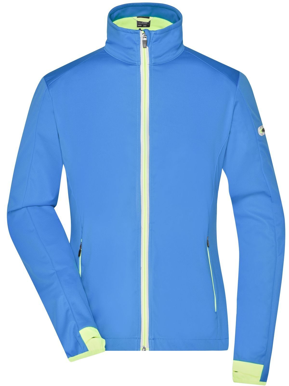 Jaqueta Softshell Esportiva Feminina - BBLBYE - Azul brilhante - Amarelo brilhante