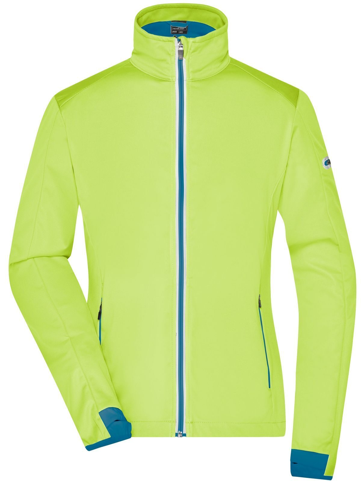 Jaqueta Softshell Esportiva Feminina - BYEBBLU - Amarelo Brilhante - Azul Brilhante