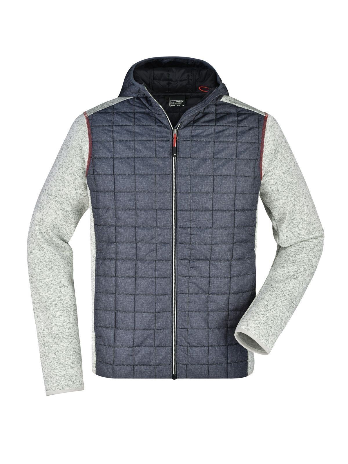 Jaqueta híbrida de malha masculina - LMANM - Melange clara-antracite-melan