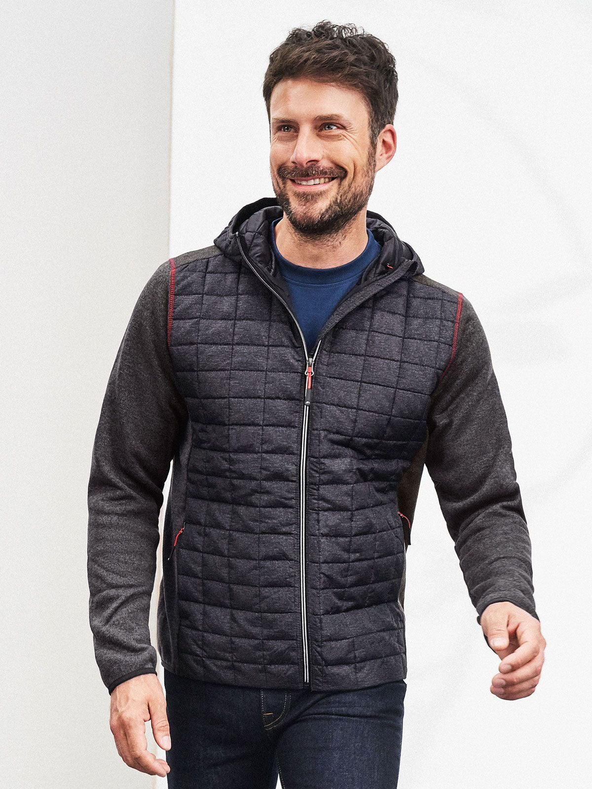 Jaqueta híbrida de malha masculina