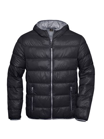 Jaqueta de plumas masculina - BLGRE - Preto-acinzentado