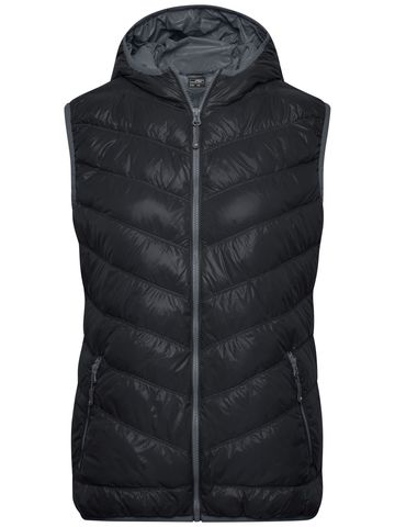 Colete de penas feminino - BLGRE - Preto-acinzentado