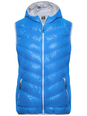 Colete de penas feminino - AZUL - Prata