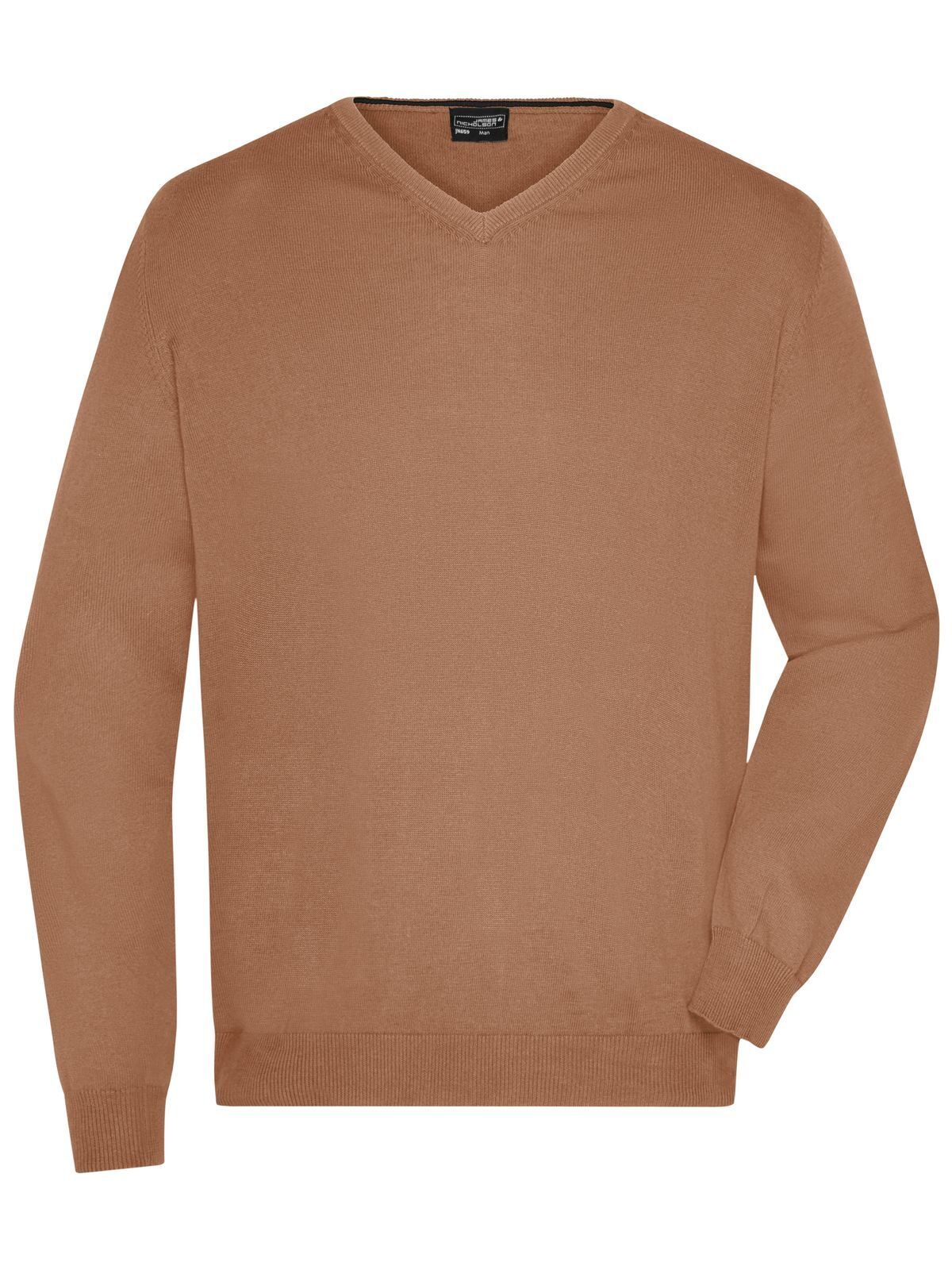 Suéter masculino com decote em V - CA - Camelo
