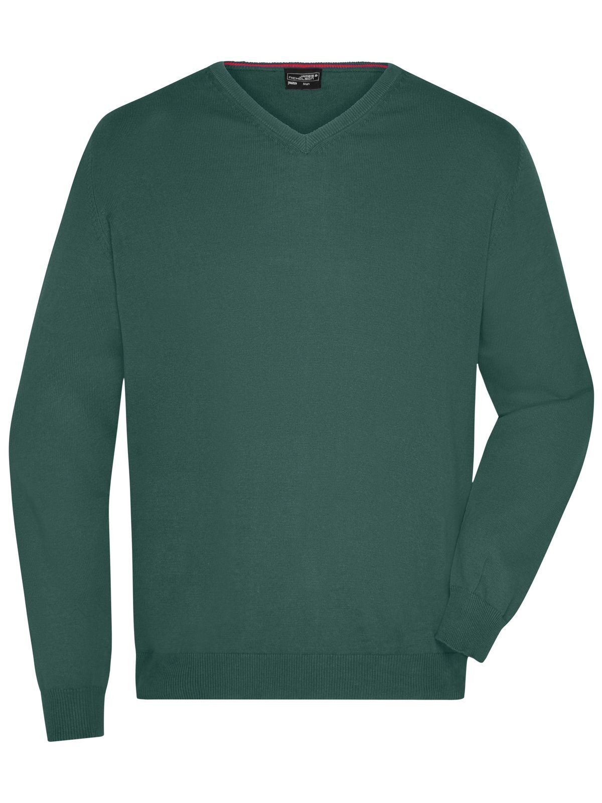 Suéter masculino com decote em V - FO - Verde floresta
