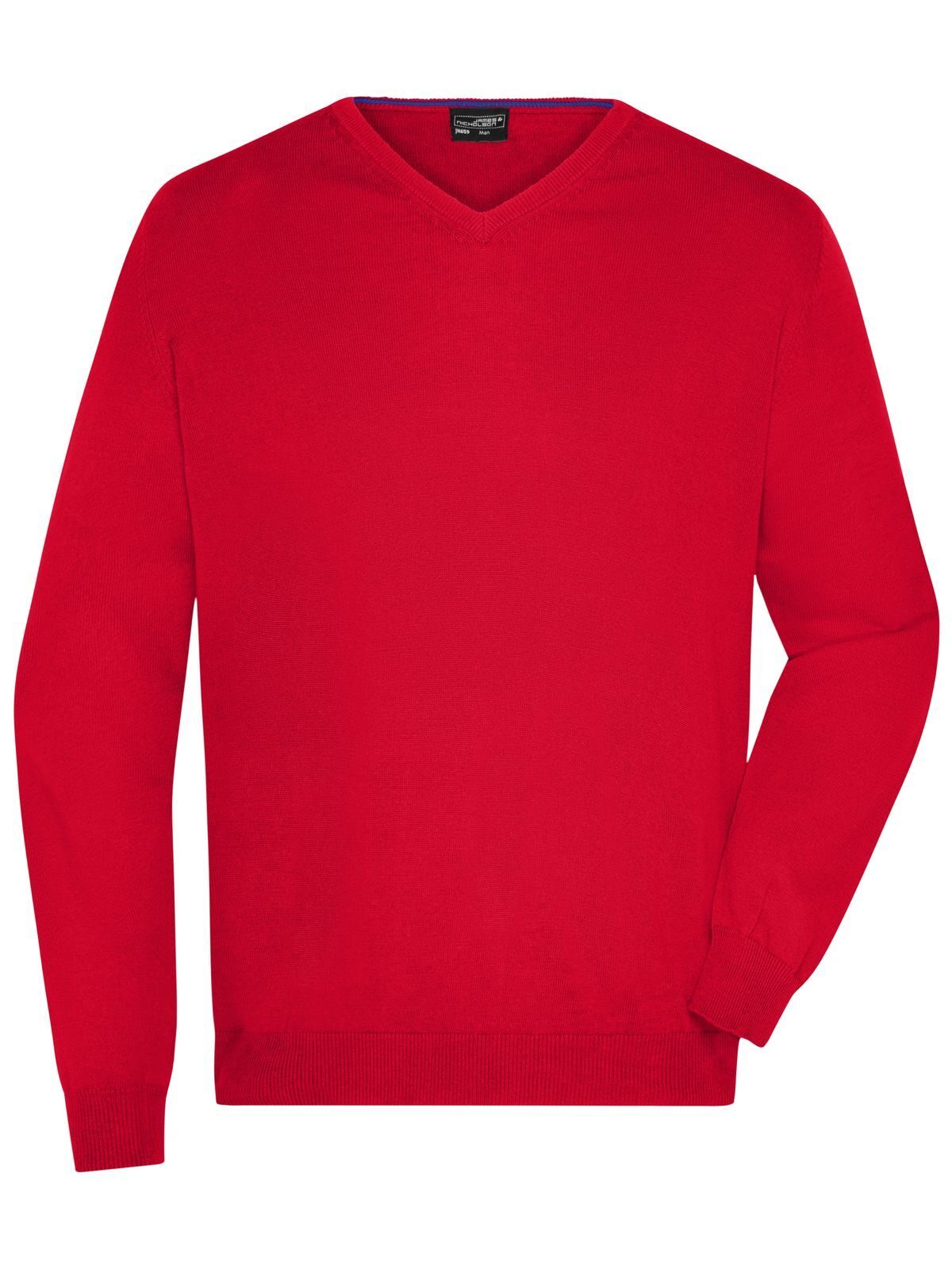 Suéter masculino com decote em V - RD - Vermelho