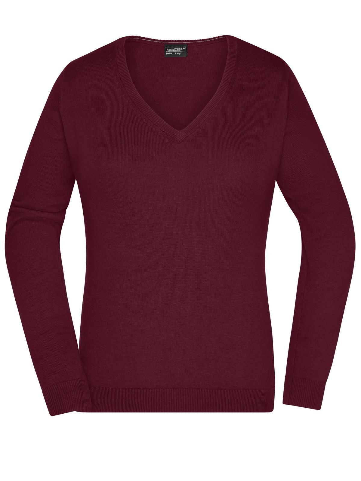 Blusa feminina com decote em V - BO - Bordéus