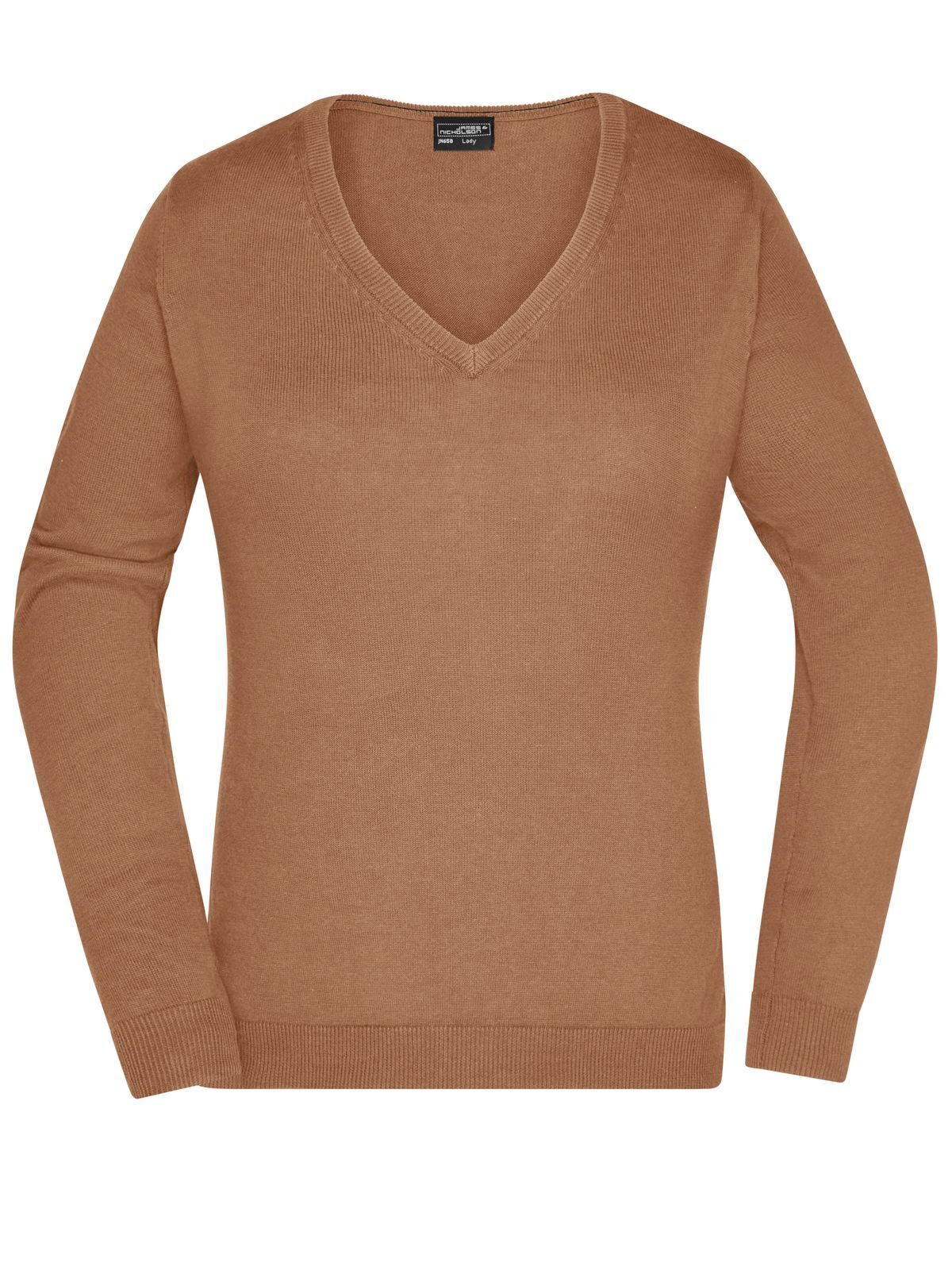 Blusa feminina com decote em V - CA - Camelo