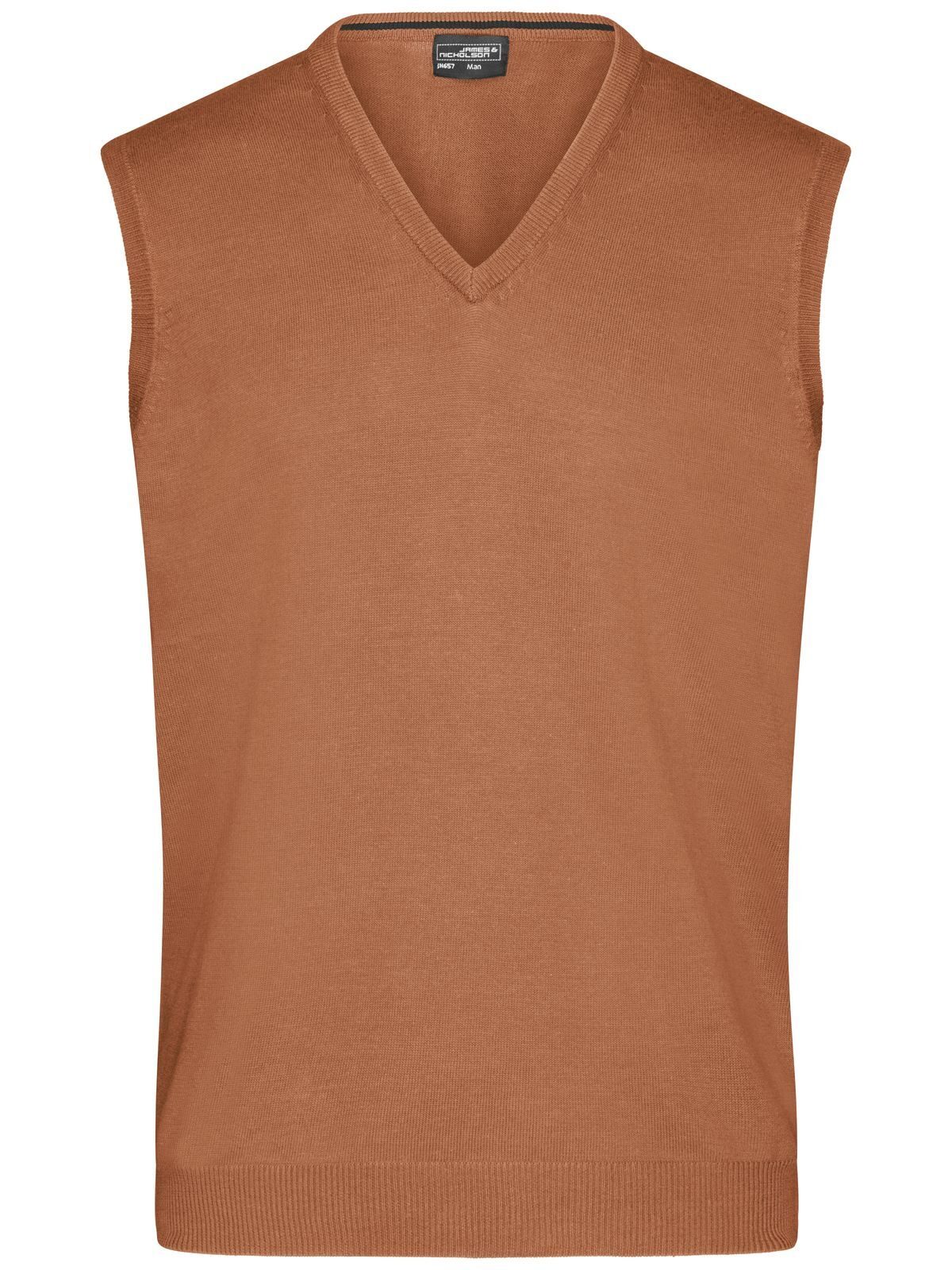 Suéter masculino com decote em V - CA - Camelo
