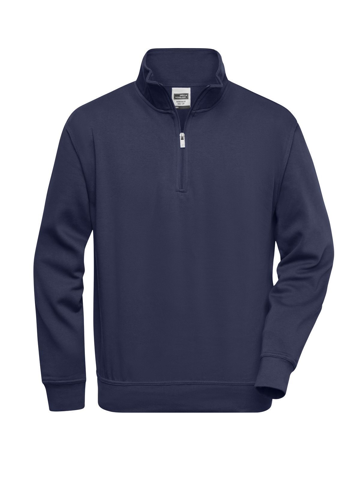 Moletom Workwear com Meio Zíper - MARINHA MELANGE