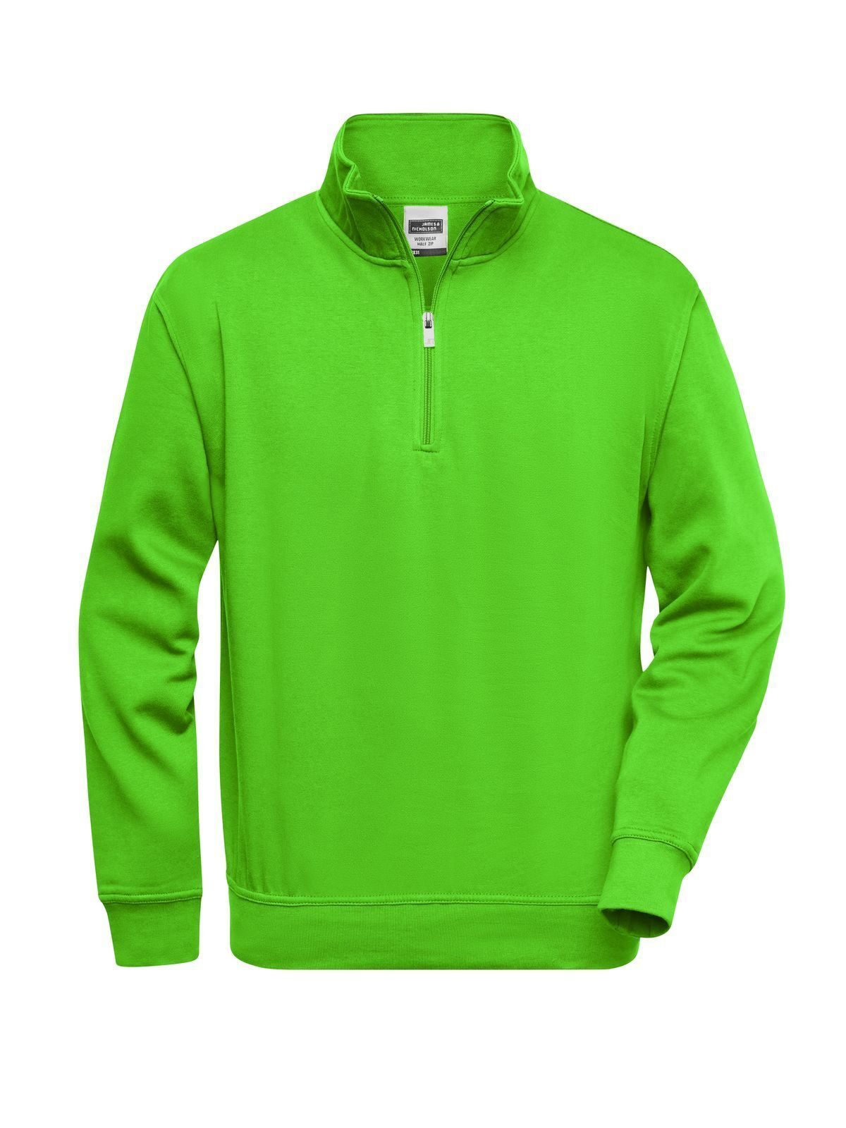 Moletom Workwear com Meio Zíper - LIM - VERDE LIMÃO