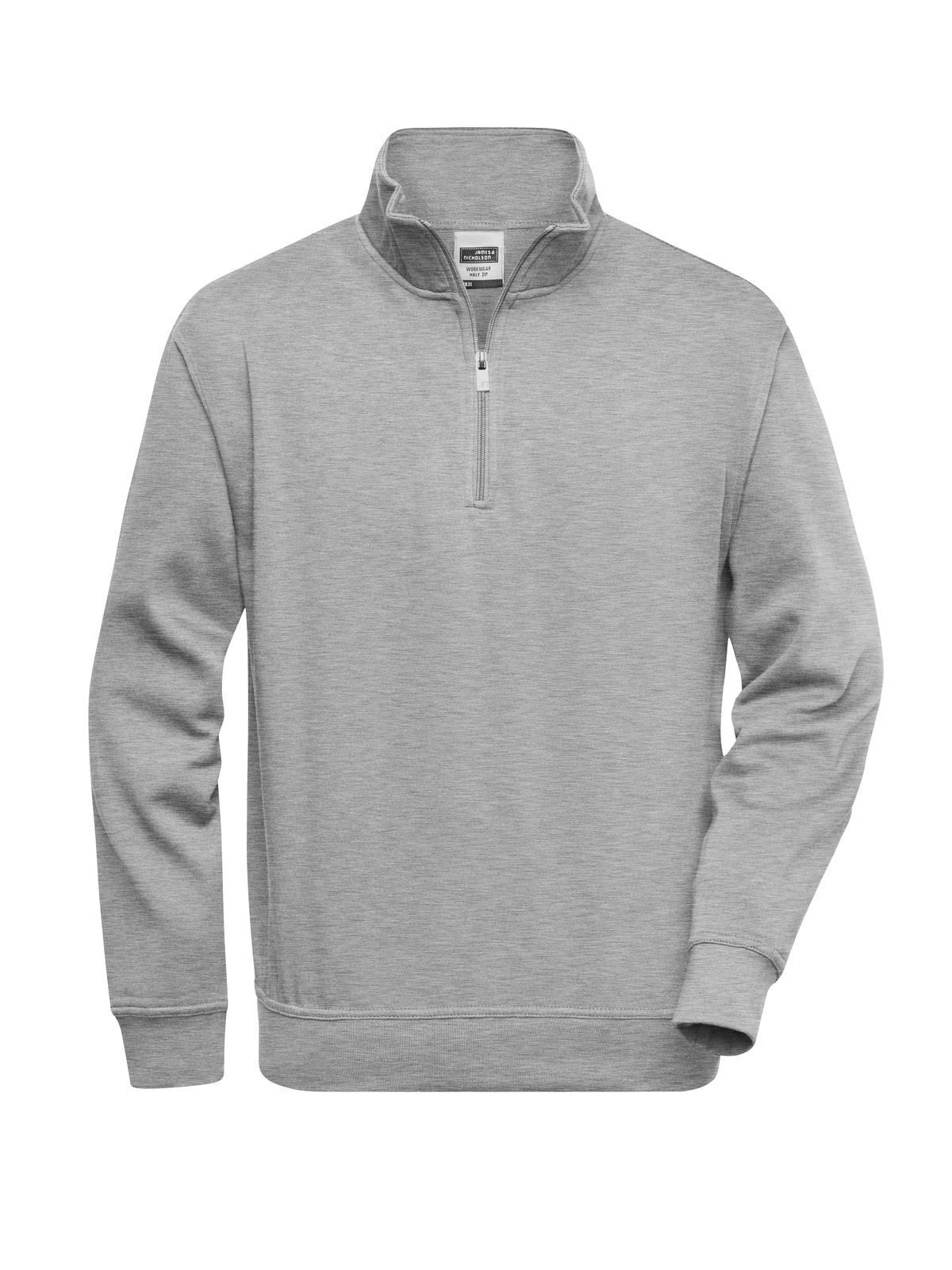 Moletom Workwear com Meio Zíper - GREHE - Urze cinza