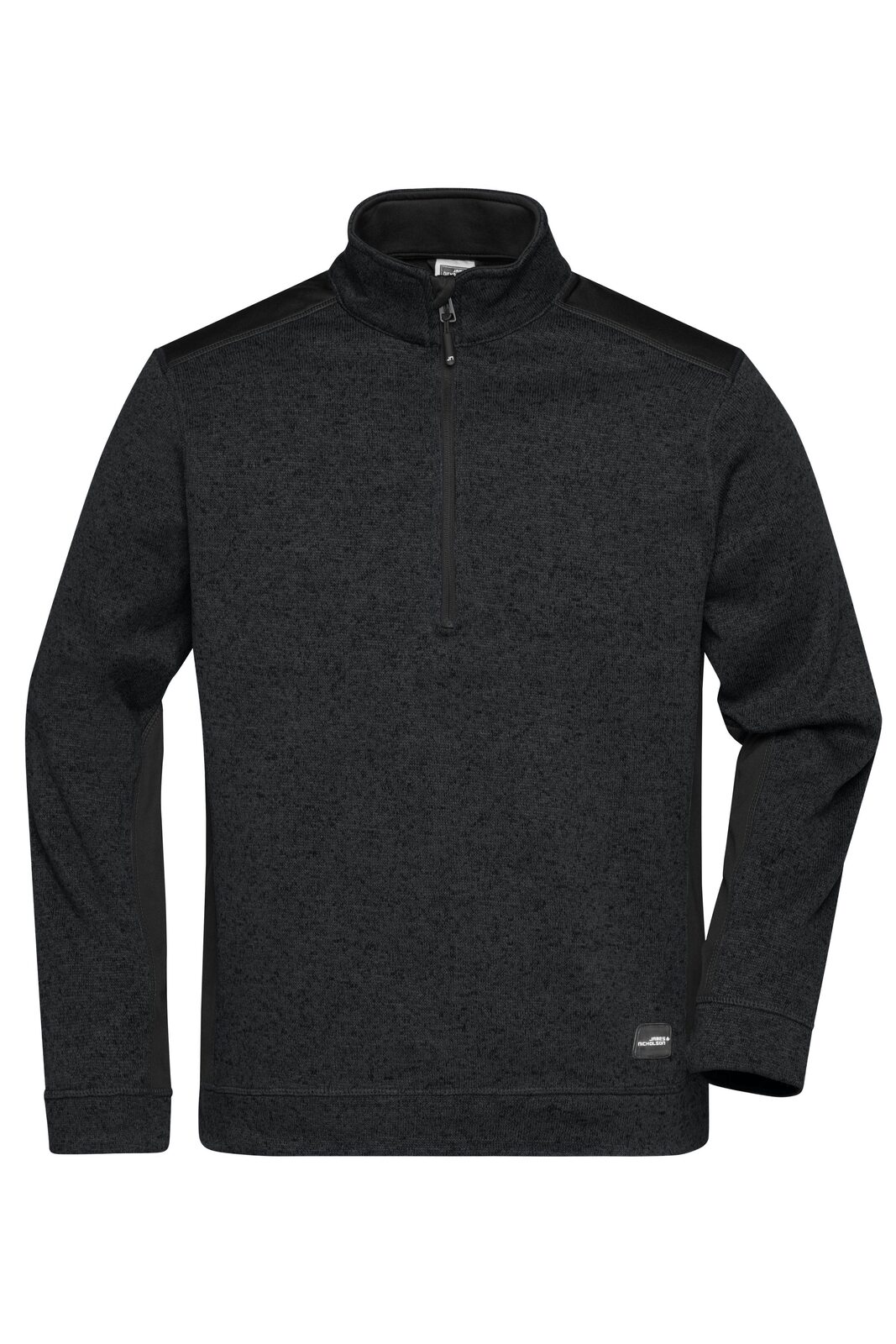 Casaco de trabalho masculino em malha fleece com meio zíper - RESISTENTE - - BLBL - Preto
