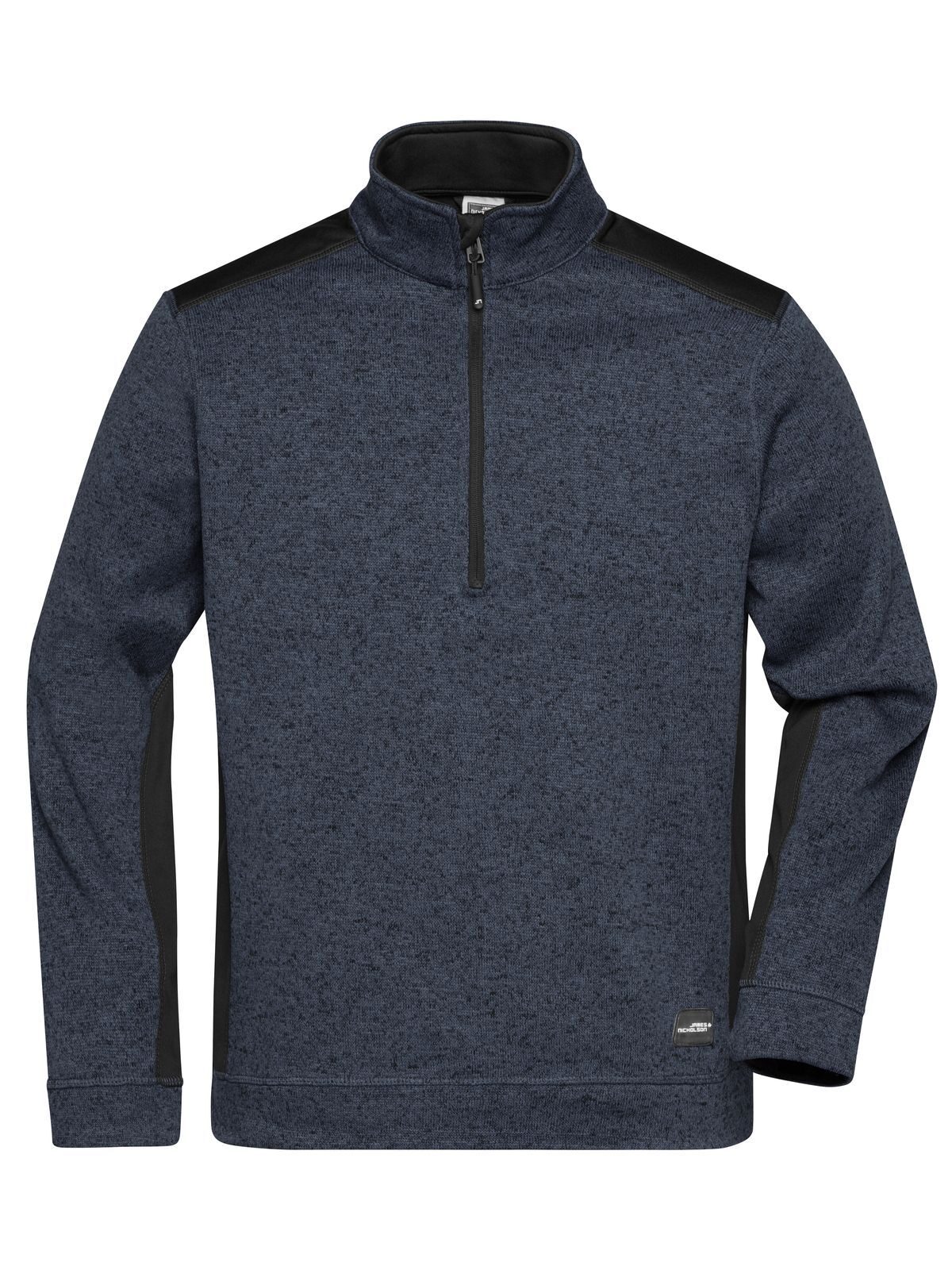 Casaco de trabalho masculino em malha fleece com meio zíper - RESISTENTE - - CBMBL - CARBONO MELANGE-PRETO