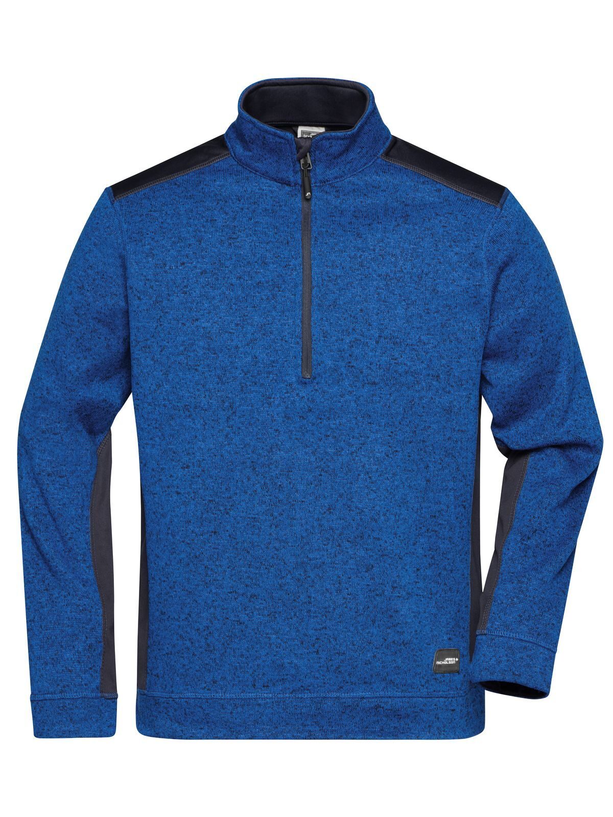 Casaco de trabalho masculino em malha fleece com meio zíper - RESISTENTE - - RYMNY - REAL MELANGE - MARINHA