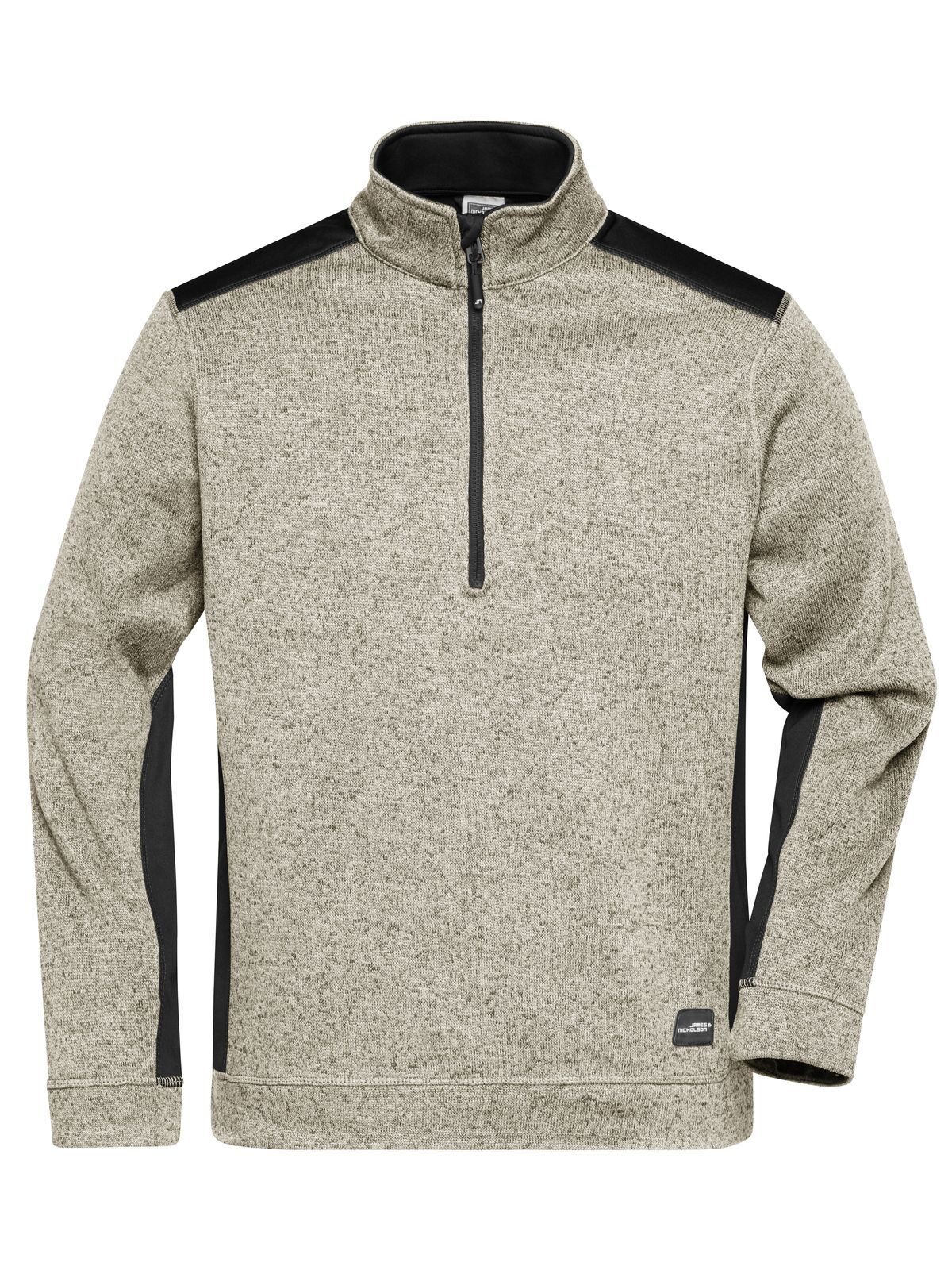 Casaco de trabalho masculino em malha fleece com meio zíper - RESISTENTE - - STMBL - STONE MELANGE - PRETO