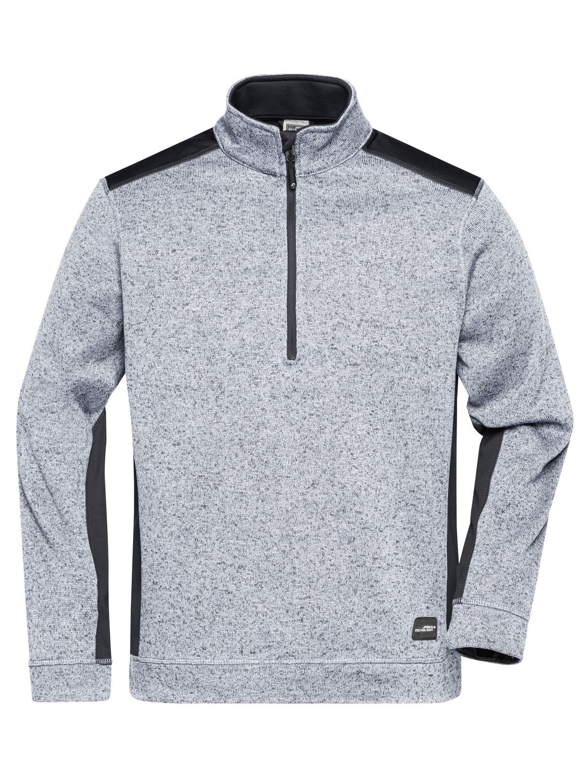 Casaco de trabalho masculino em malha fleece com meio zíper - RESISTENTE - - WHMCB - MESCLA BRANCA - CARBONO