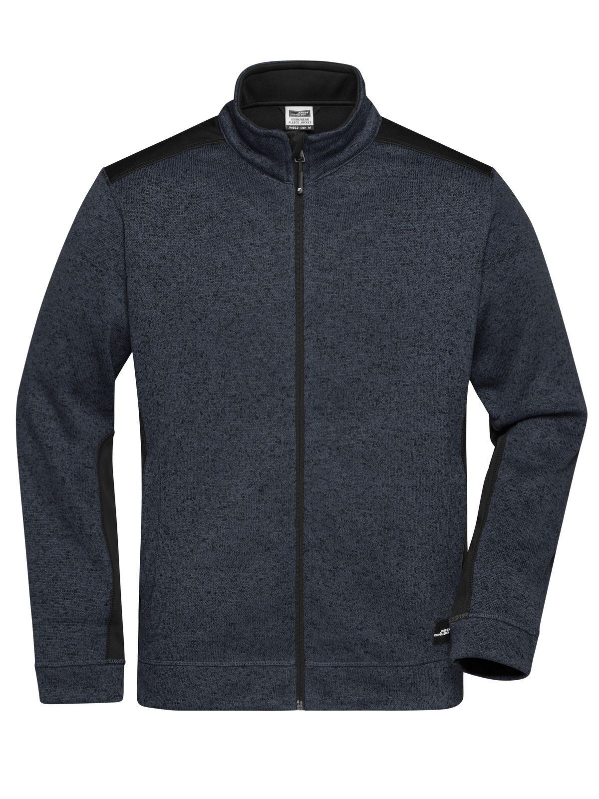 Jaqueta de trabalho masculina em fleece tricotado -RESISTENTE- - CBMBL - CARBONO MELANGE-PRETO