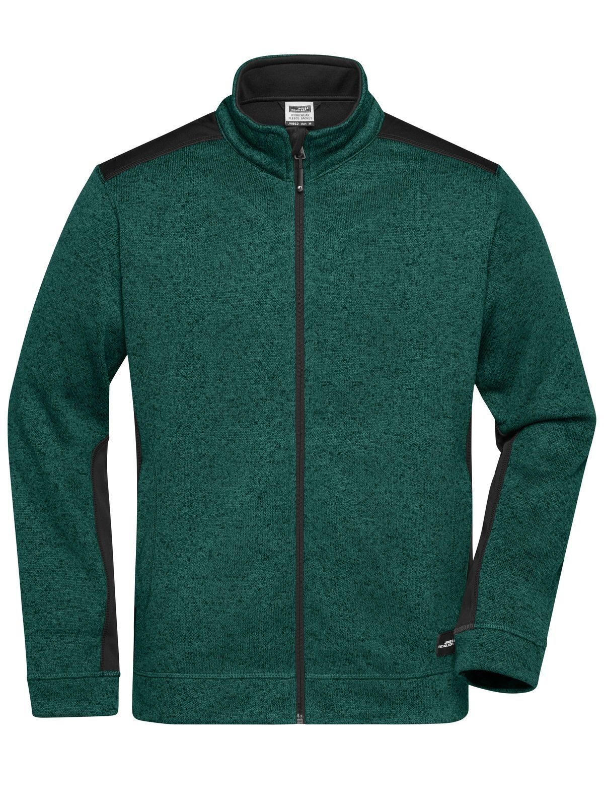 Jaqueta de trabalho masculina em fleece tricotado -RESISTENTE- - DGMBL - MESCLA VERDE ESCURO - PRETO