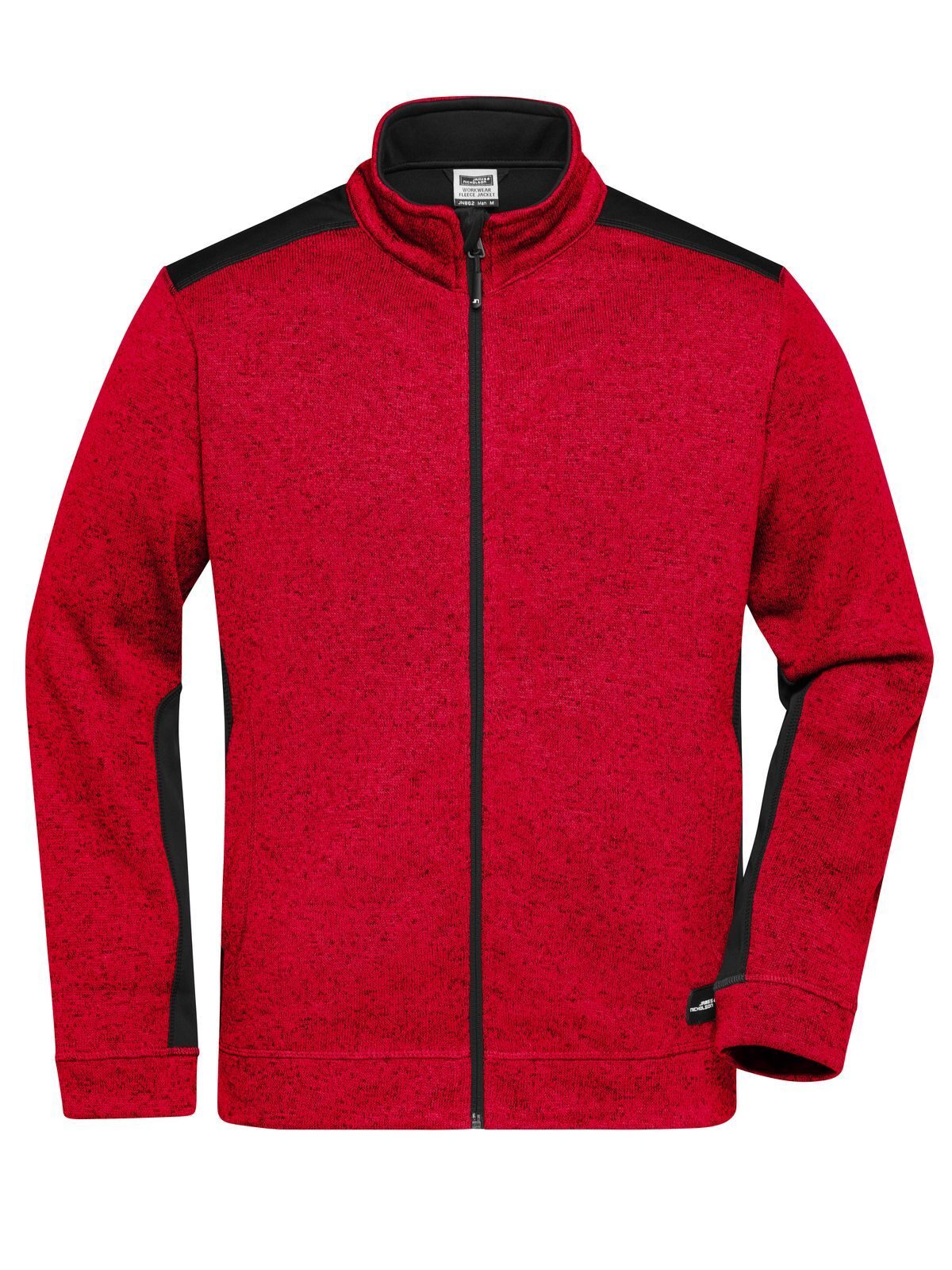 Jaqueta de trabalho masculina em fleece tricotado -RESISTENTE- - RDMEBL - VERMELHO MELANGE - PRETO