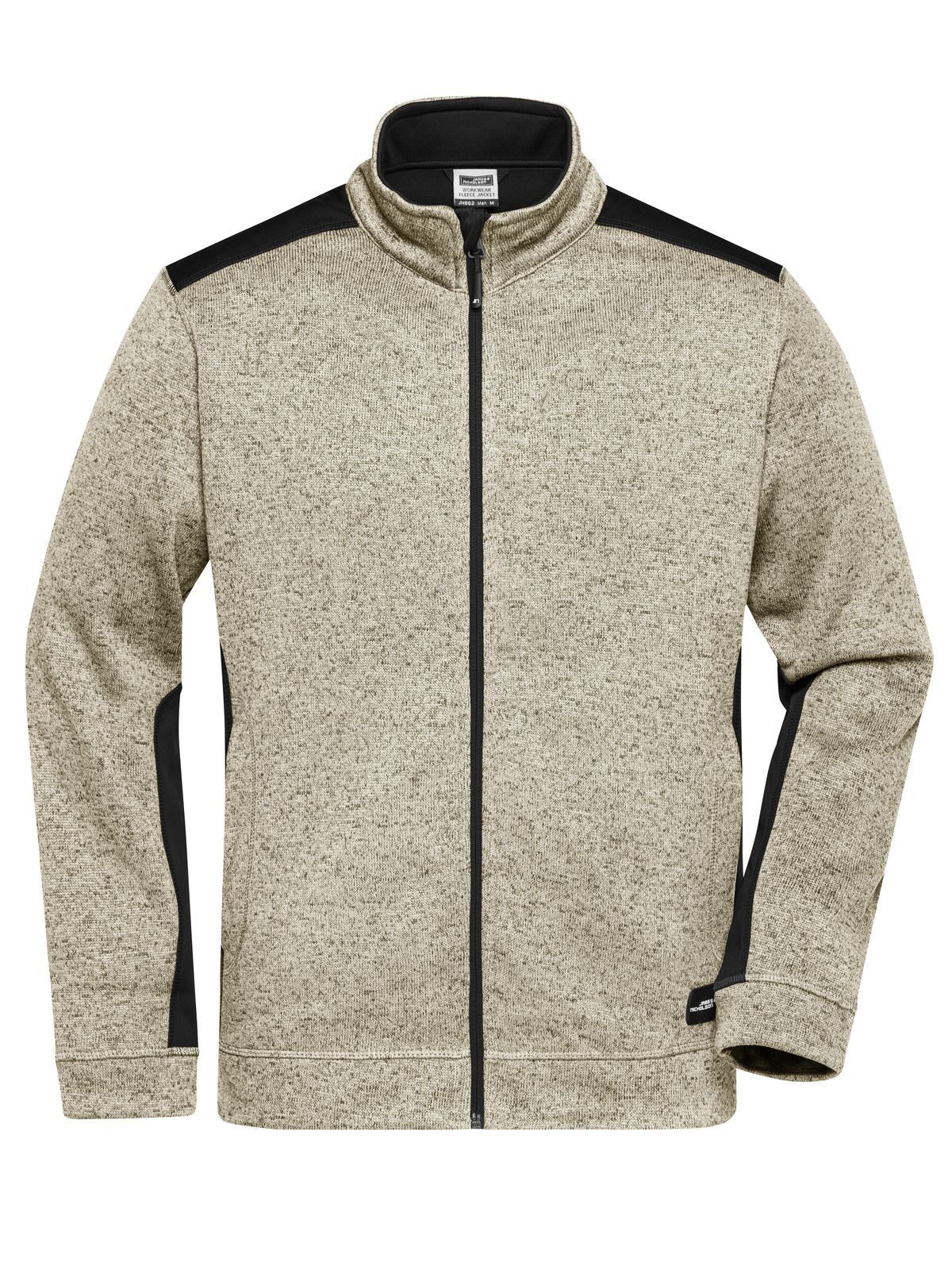 Jaqueta de trabalho masculina em fleece tricotado -RESISTENTE- - STMBL - STONE MELANGE - PRETO