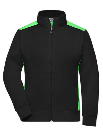 Jaqueta feminina de trabalho em moletom - Nível 2 - BLLIM - PRETO-LIMÃO-VERDE