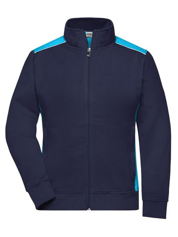 Jaqueta feminina de trabalho em moletom - Nível 2 - NYTU - Azul Marinho-Turquesa