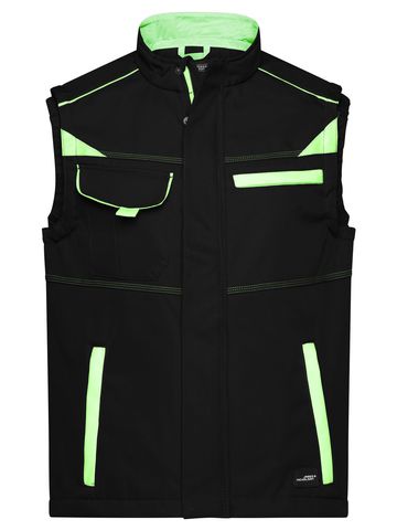 Colete Softshell para Trabalho - Nível 2 - BLLIM - PRETO-LIMÃO-VERDE