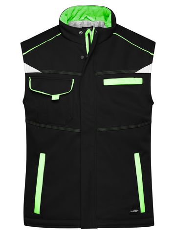 Colete acolchoado Softshell para trabalho - Nível 2 - BLLIM - PRETO-LIMÃO-VERDE