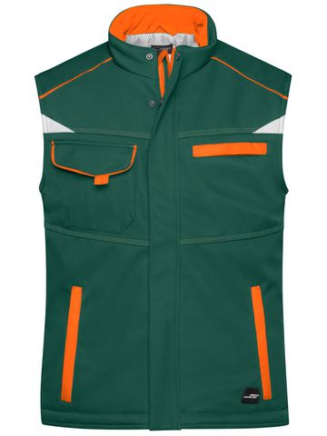 Colete acolchoado Softshell para trabalho - Nível 2 - DGROR - VERDE-ESCURO-LARANJA