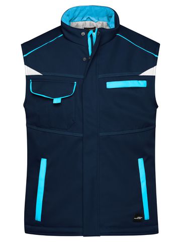 Colete acolchoado Softshell para trabalho - Nível 2 - NYTU - Azul Marinho-Turquesa