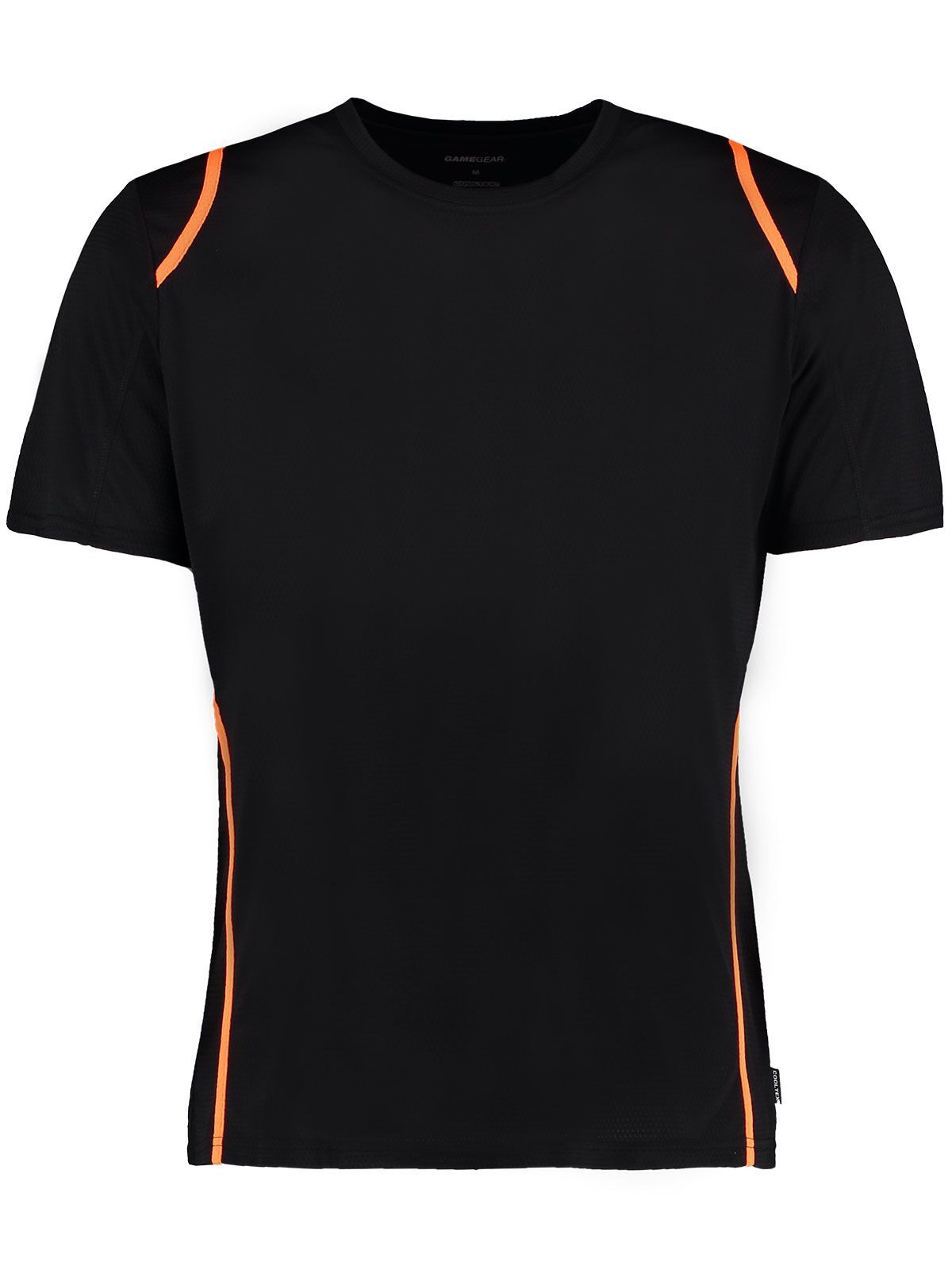 Camiseta Cooltex® com contraste e modelagem regular - 168 - BCK-FLO - Preto/Laranja Fluorescente