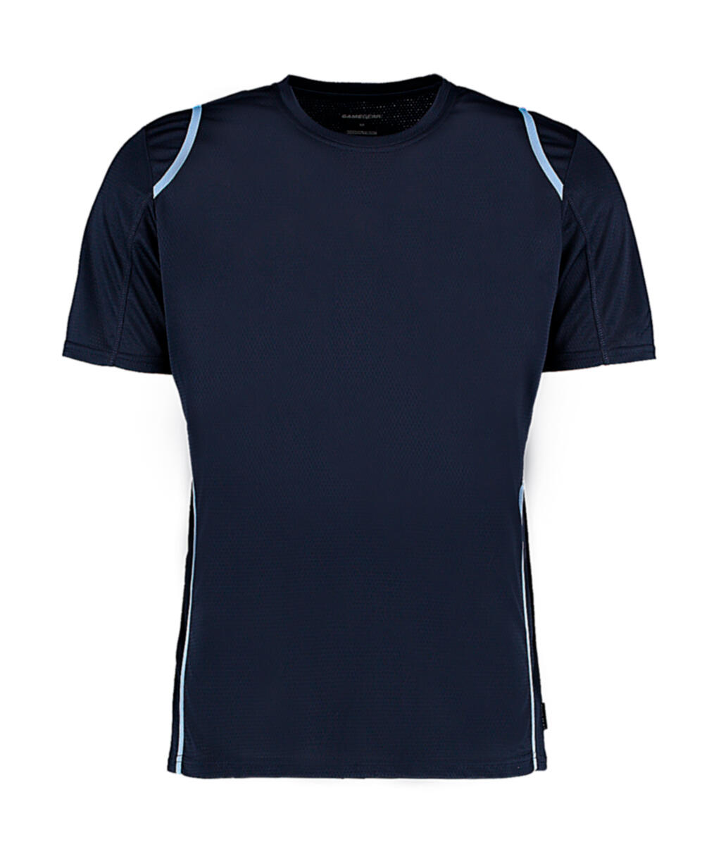 Camiseta Cooltex® com contraste e modelagem regular - 241 - NAV-LBL - Azul Marinho/Azul Claro