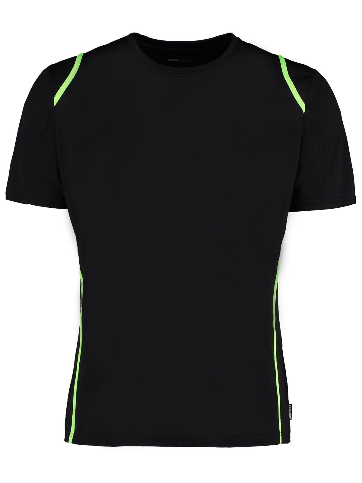 Camiseta Cooltex® com contraste e modelagem regular - BFL - Preto/Verde-lima fluorescente
