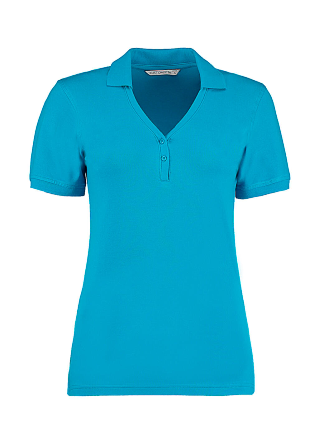 Polo Comfortec® de corte regular com decote em V - 536 - Turquesa
