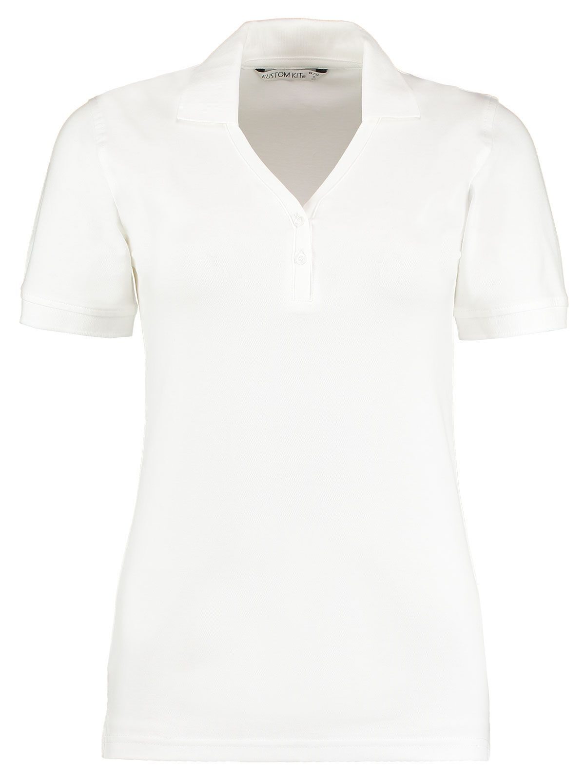 Polo Comfortec® de corte regular com decote em V - WHI - Branco