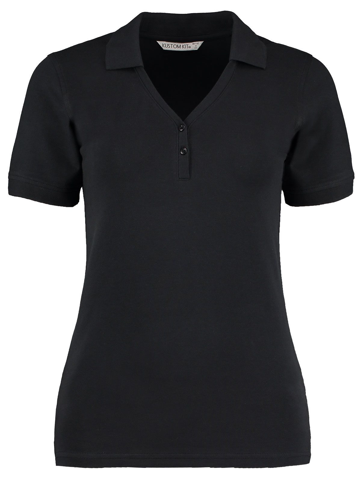 Polo Comfortec® de corte regular com decote em V - BCK - Preto