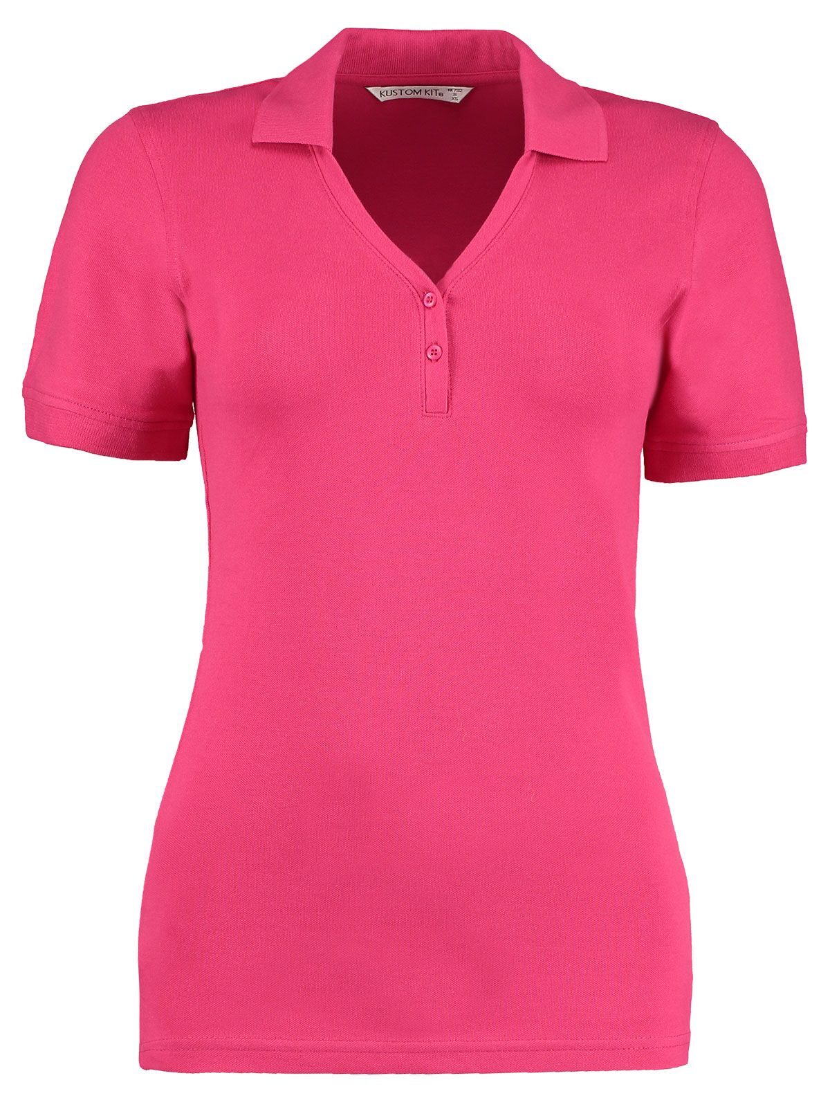 Polo Comfortec® de corte regular com decote em V - RASPB - Framboesa