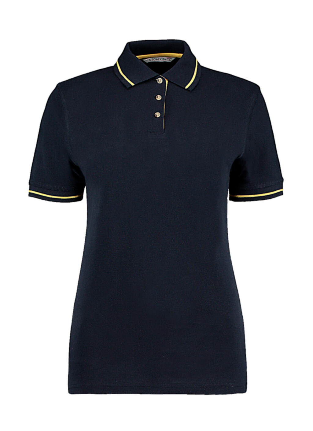 Polo St. Mellion feminina de corte clássico - 246 - Azul-marinho/Amarelo Sol