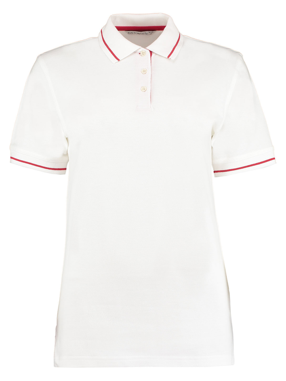Polo St. Mellion feminina de corte clássico - 057 - WHI-RED - Branco/Vermelho
