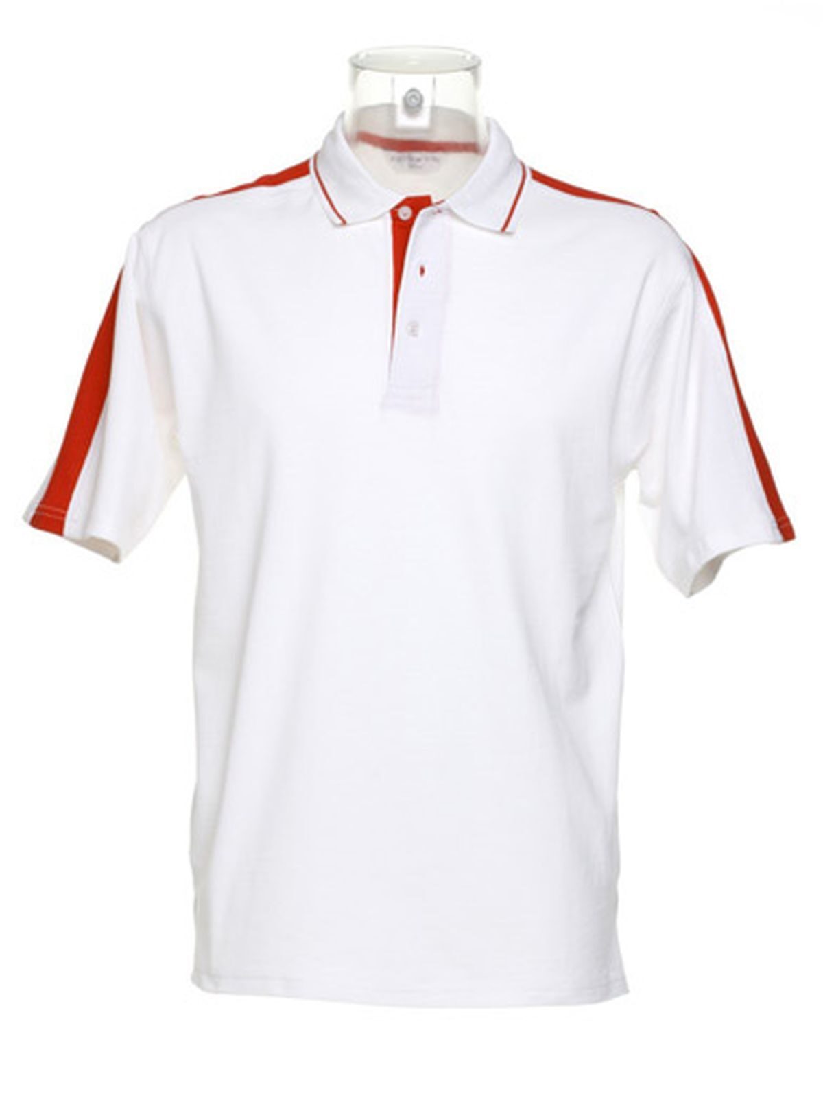 Camisa polo esportiva - WHI-RED - Branco/Vermelho