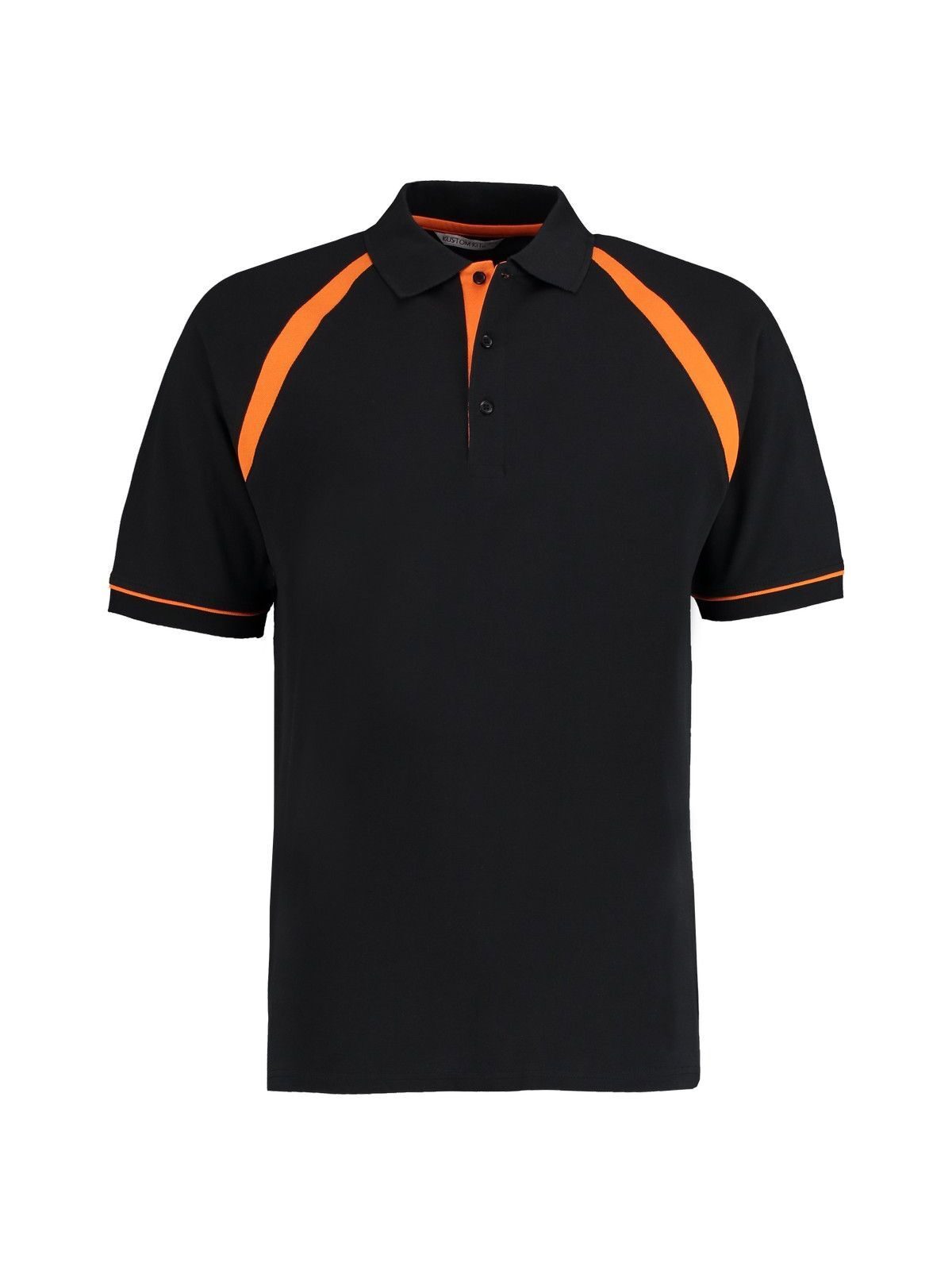 Polo Oak Hill de corte clássico - 166 - Preto/Laranja
