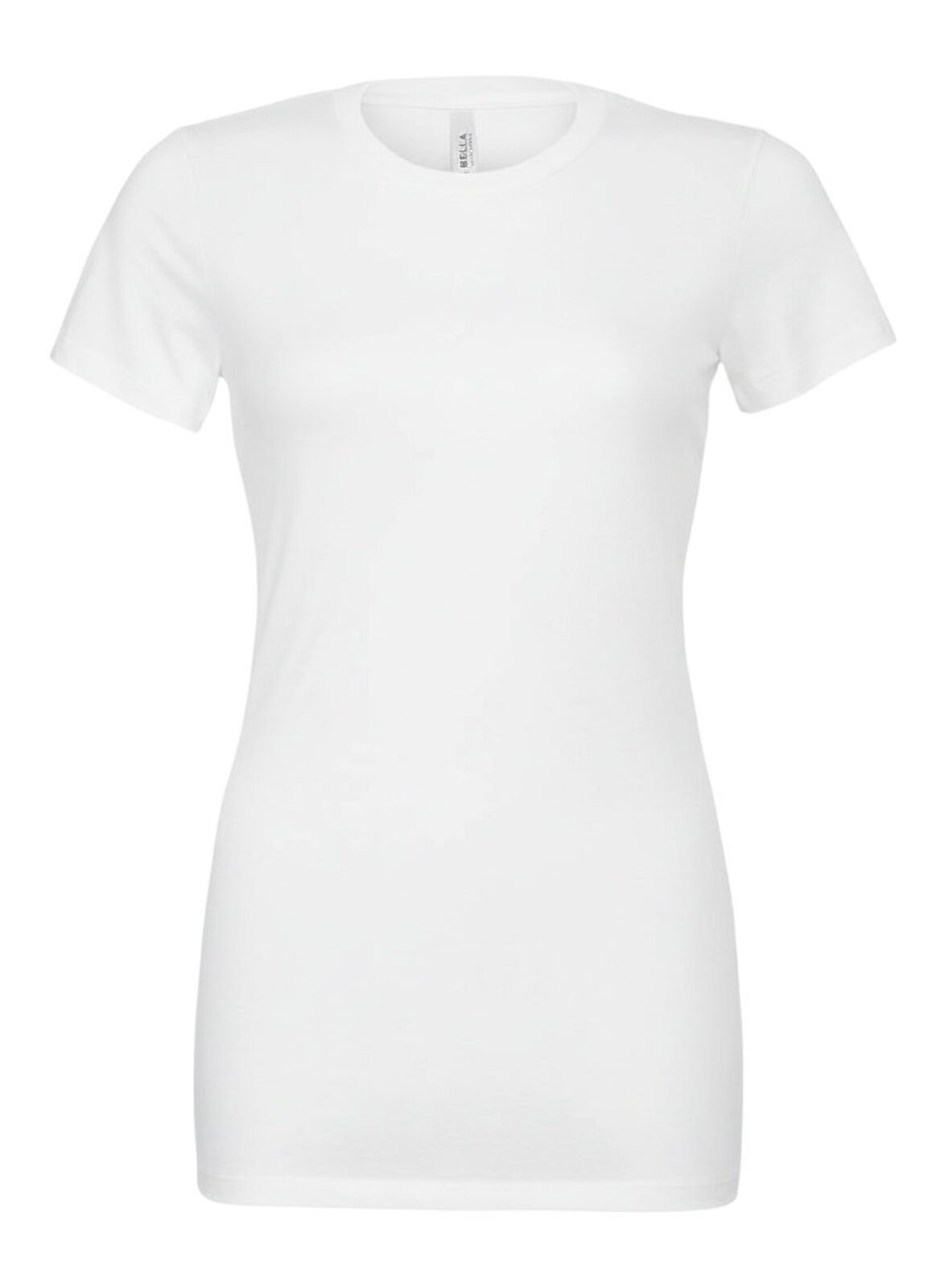 Camiseta feminina de manga curta em malha macia - WH - Branco
